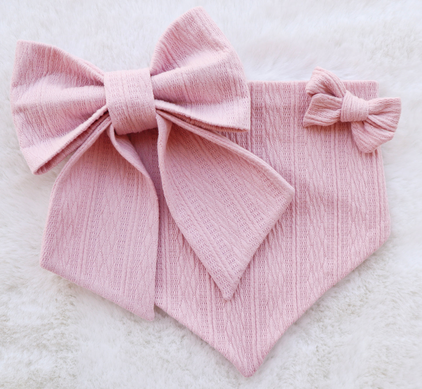 Soft Blush Ribbed Knit Bandana