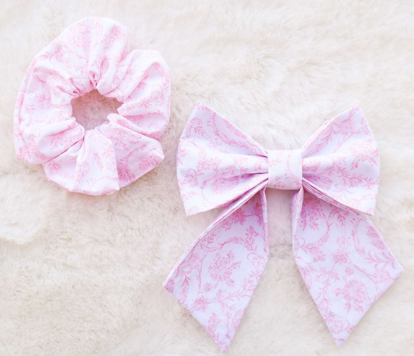 Pink Evelyn Hair Scrunchie