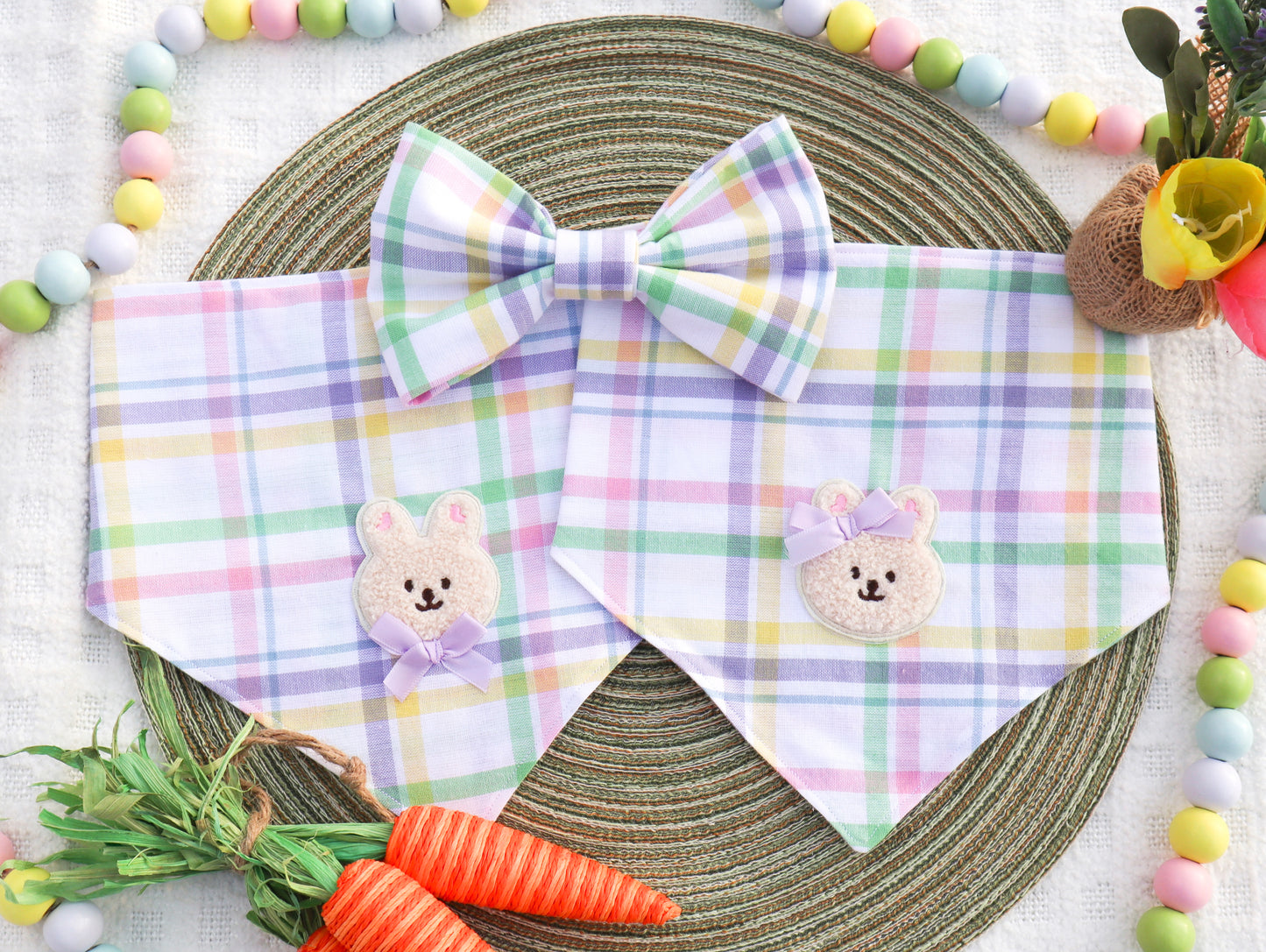 Easter Plaid Pet Bow