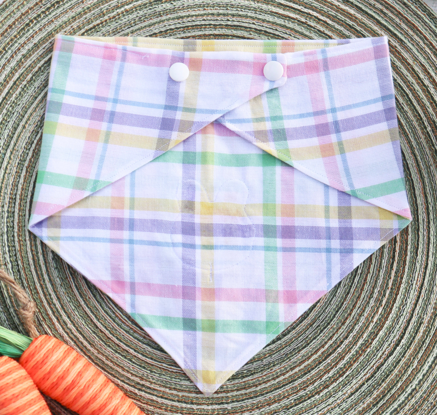 Hoppy Bunny Multicolor Plaid Bandana