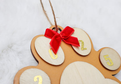 Custom 2025 Wood Paw Print Ornament