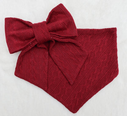 Merlot Sweater Weather Pet Bow