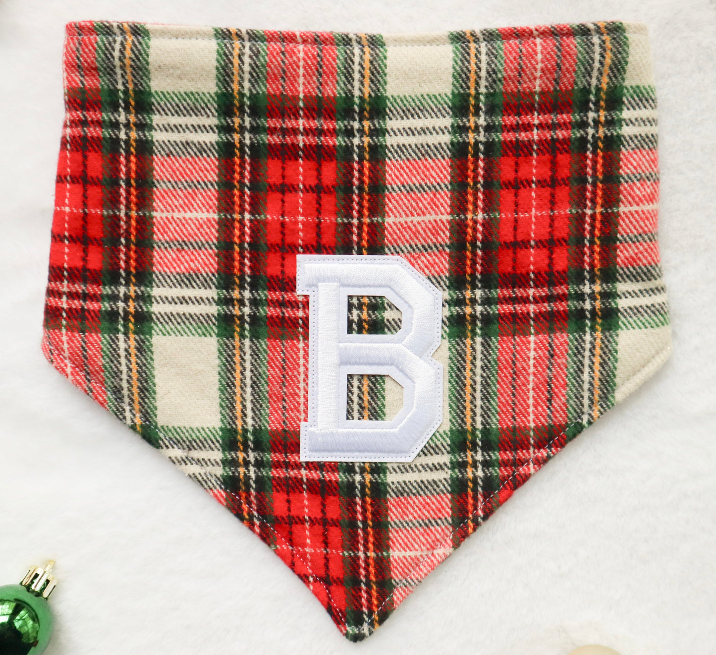 Classic Christmas Plaid w/ Letter Patch Bandana