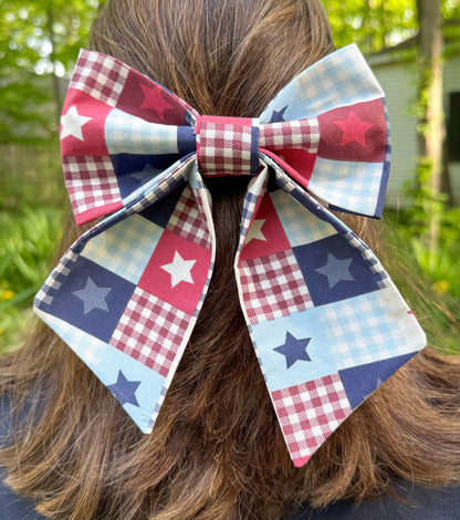 Patriotic Stars Hair Bow