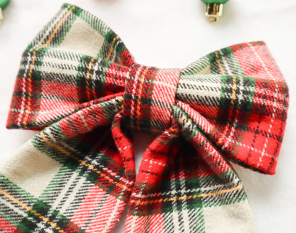 Classic Christmas Plaid Pet Bow