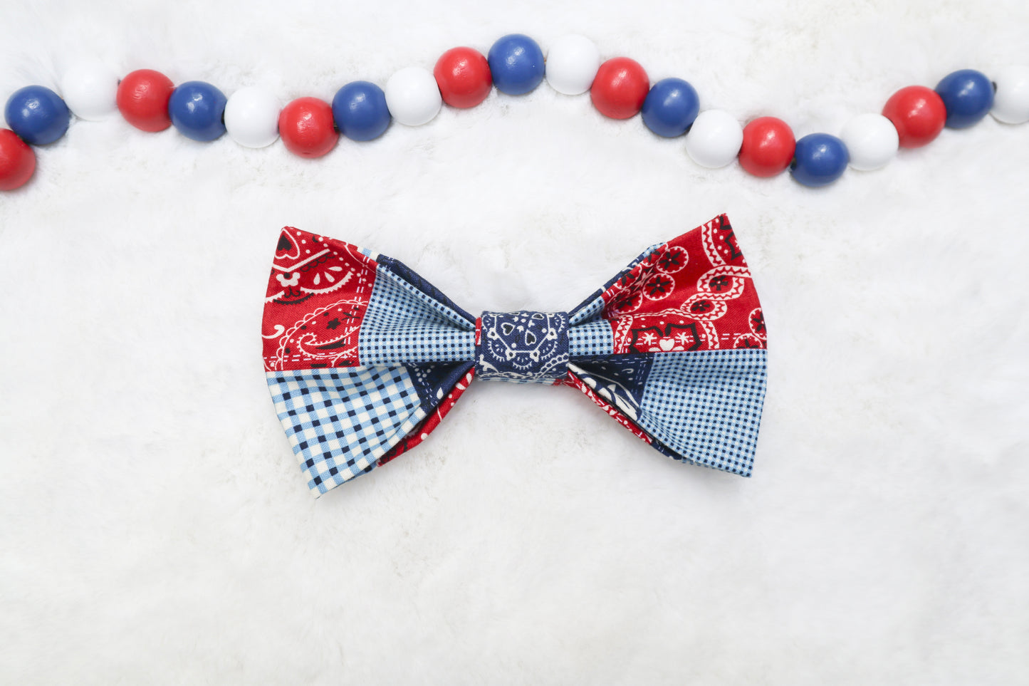 Patriotic Patchwork Pet Bow