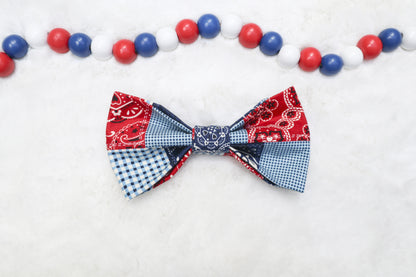 Patriotic Patchwork Pet Bow