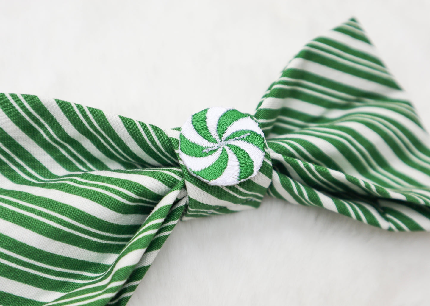 Green Peppermint Swirl Pet Bow