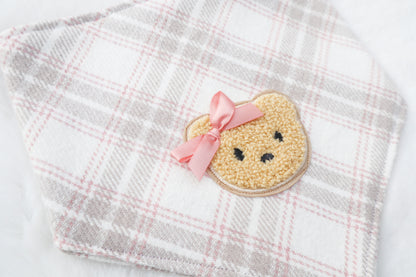 Beary Pink Plaid Bandana