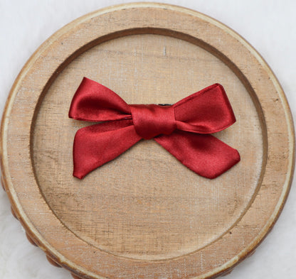 Ruby Satin Fur Bow