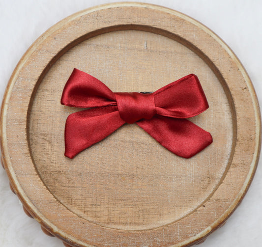 Ruby Satin Fur Bow