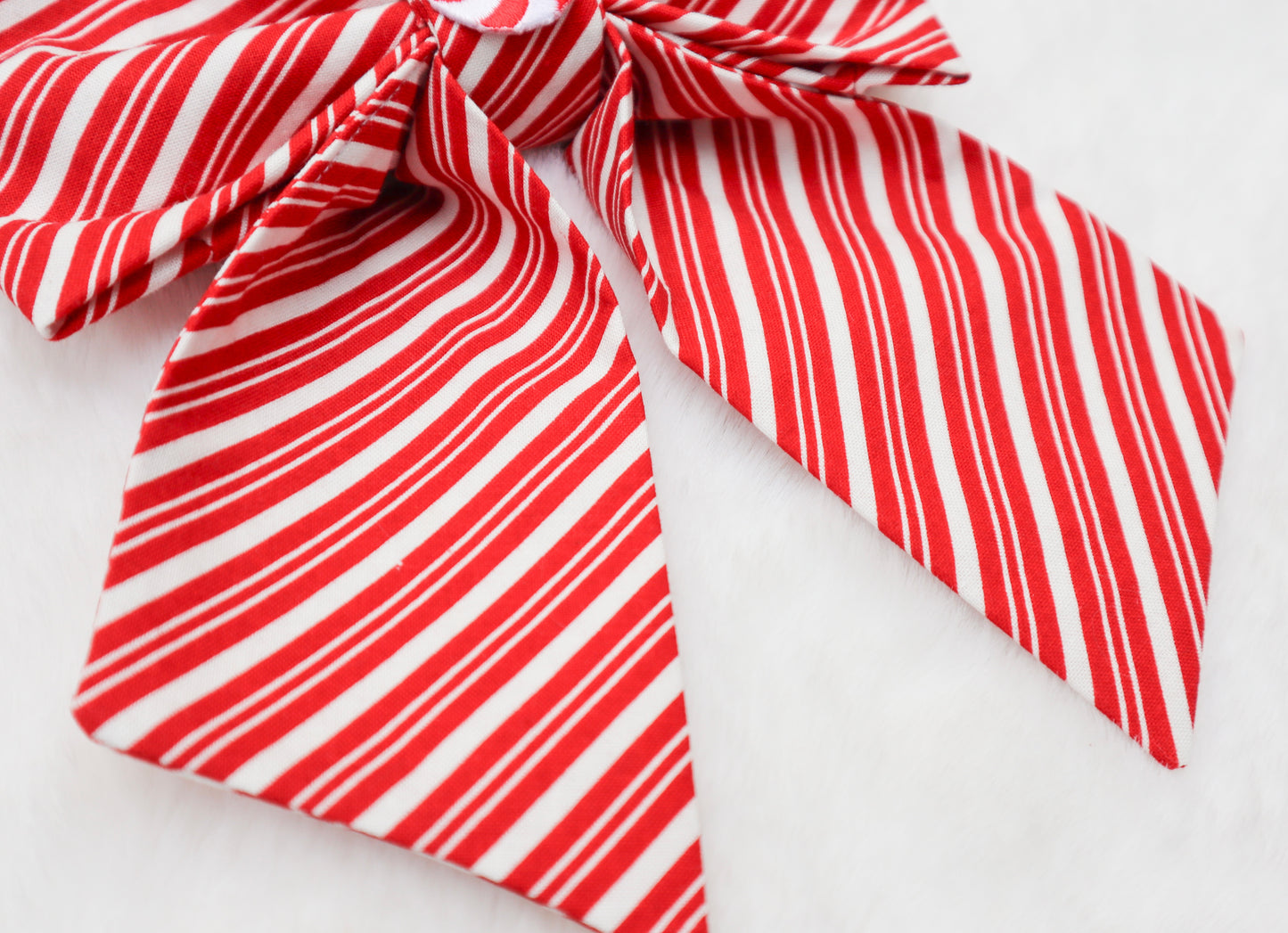 Red Peppermint Swirl Pet Bow