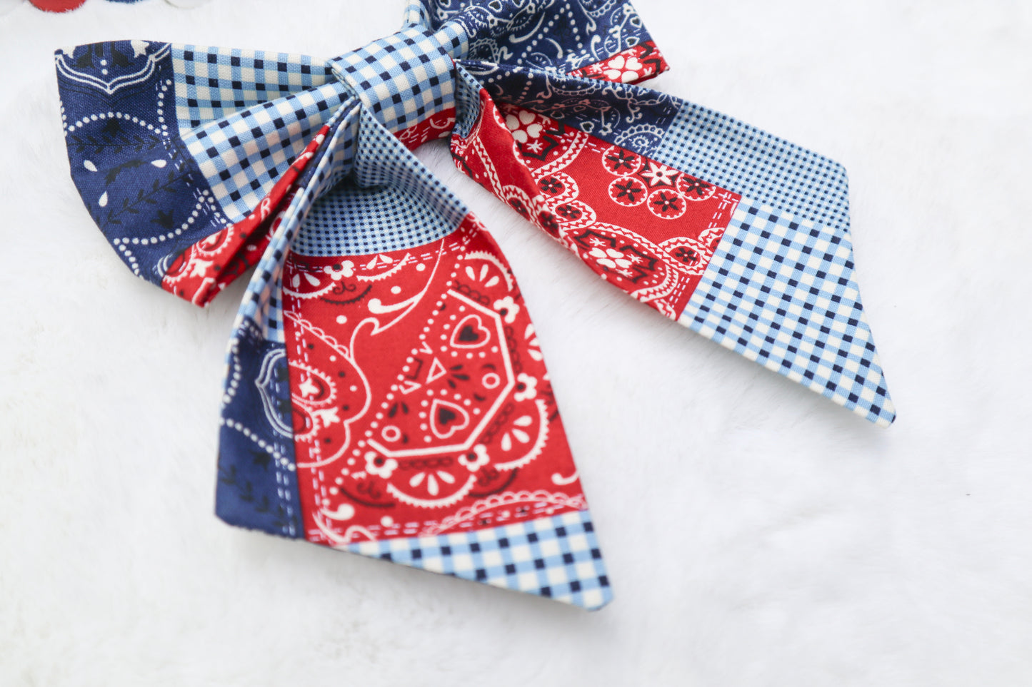 Patriotic Patchwork Hair Bow