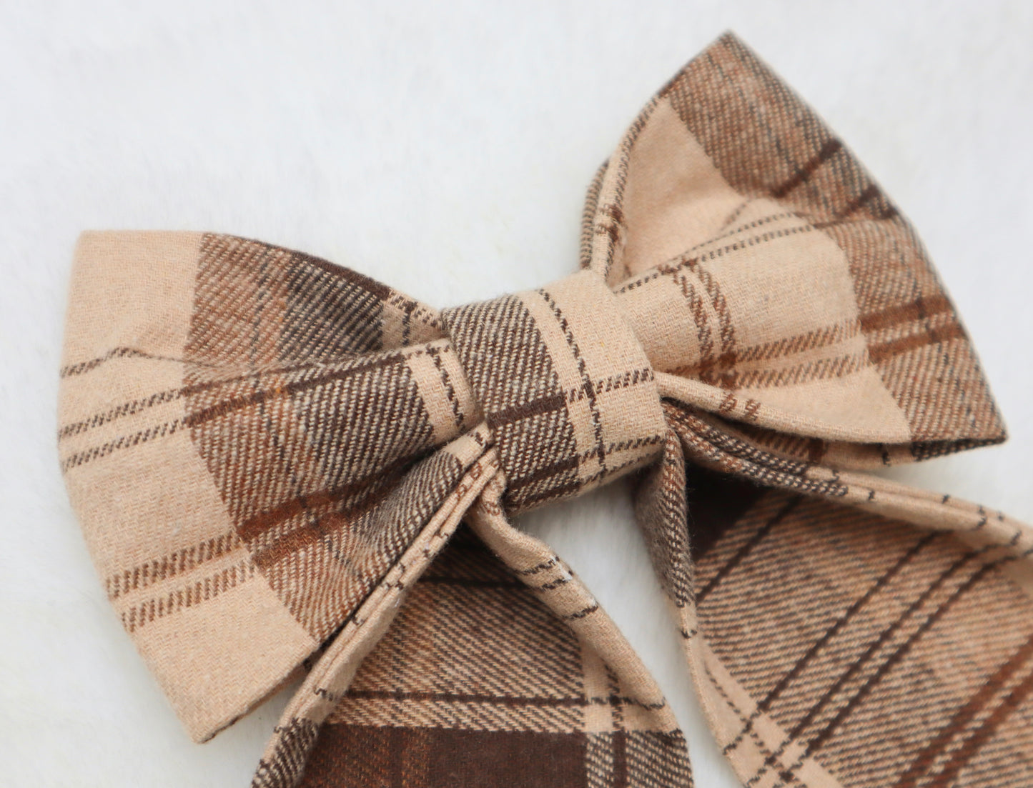 Espresso Plaid Pet Bow