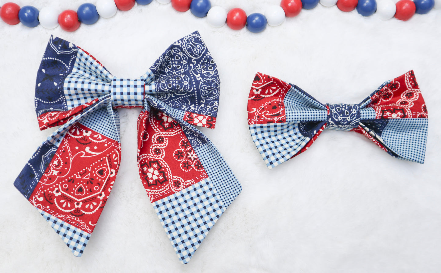 Patriotic Patchwork Pet Bow