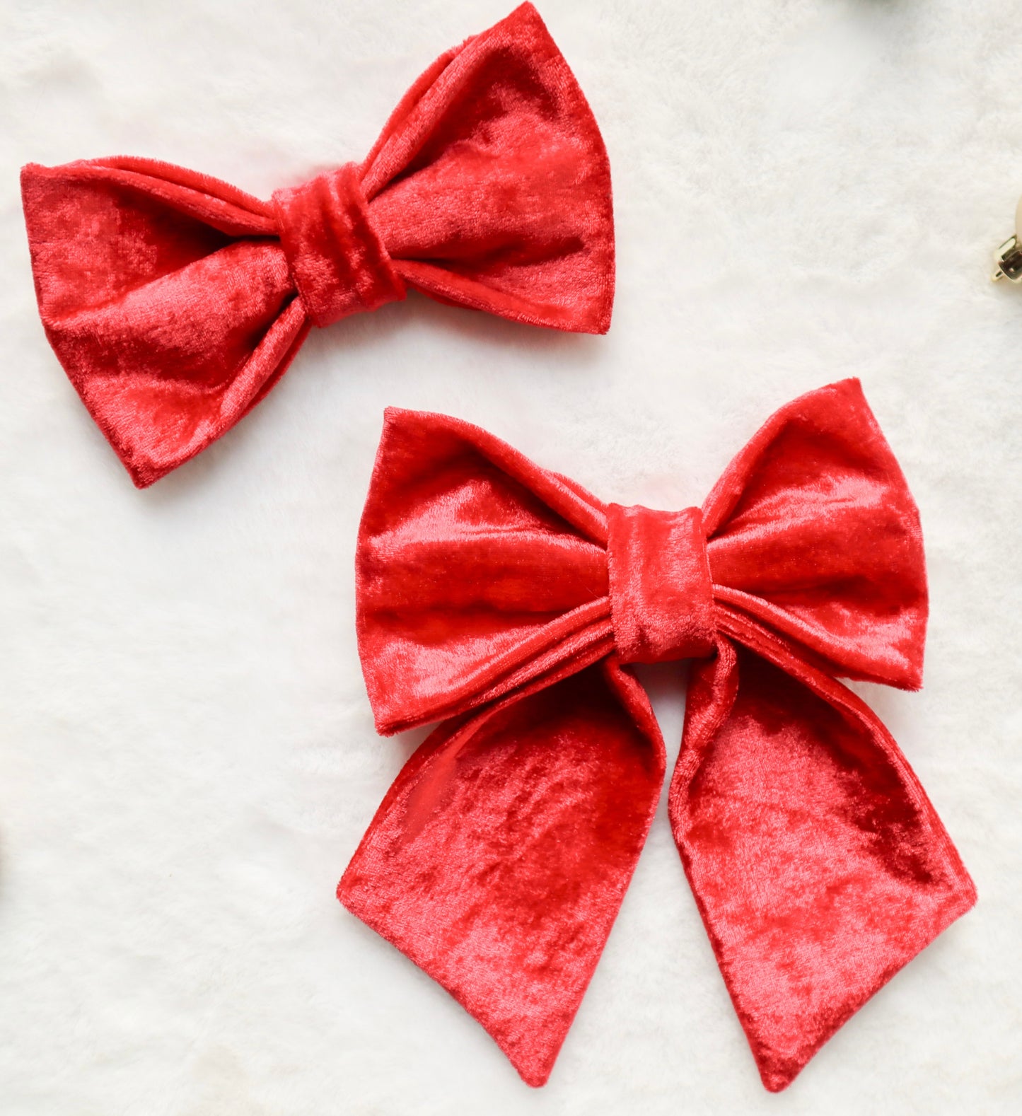 Crimson Red Velvet Pet Bow
