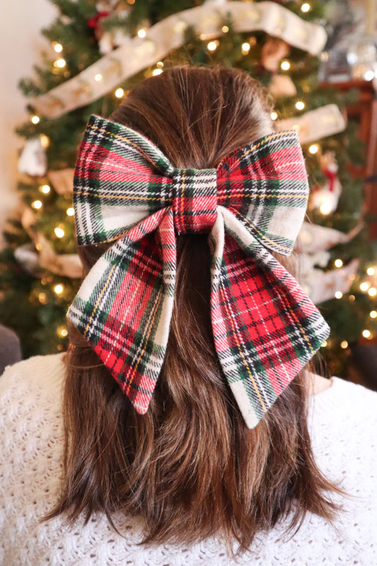 Classic Christmas Plaid Hair Bow