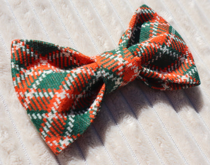 Pumpkin Patch Plaid Pet Bow