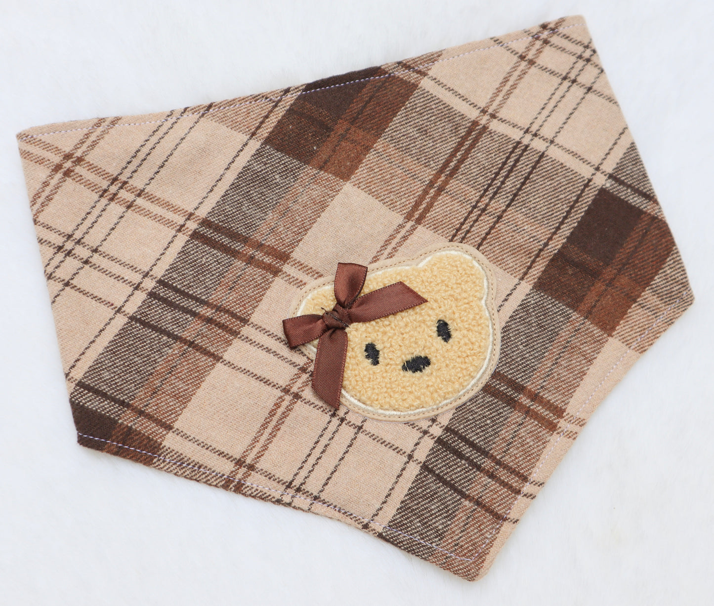 Espresso Plaid Bear Bandana