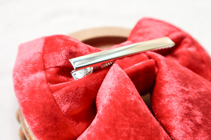 Crimson Red Velvet Hair Bow