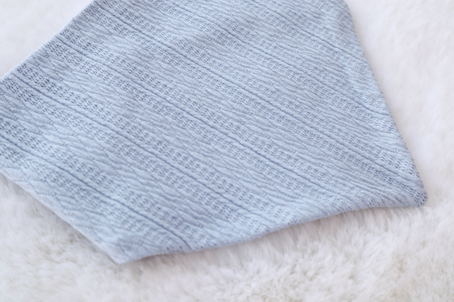Powder Blue Ribbed Knit Bandana