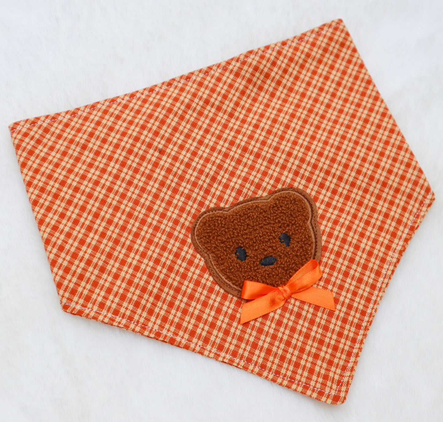 Pumpkin Spice Plaid Bear Bandana