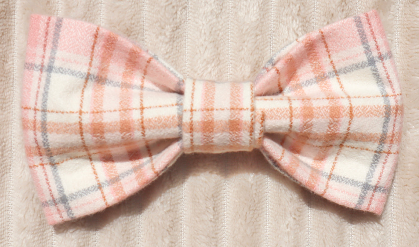 Blushing Cider Plaid Pet Bow