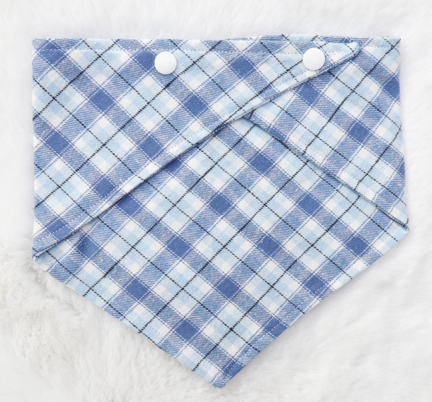 Winter Blue Plaid Bandana