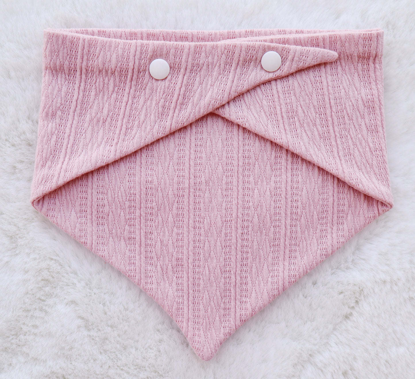 Soft Blush Ribbed Knit Bandana