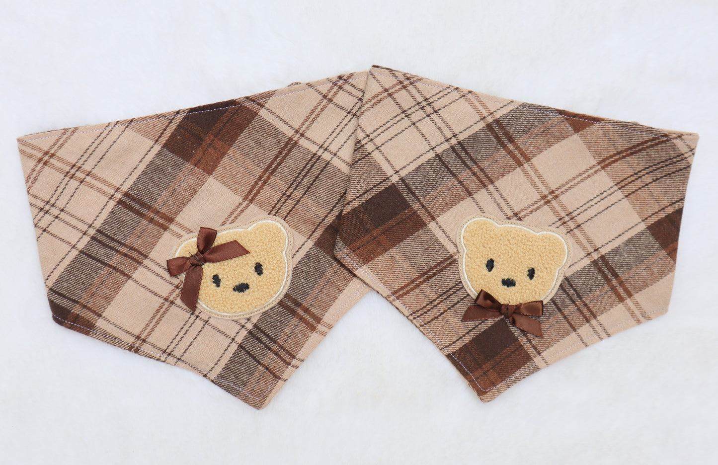 Espresso Plaid Bear Bandana