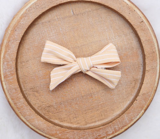 Buttery Cabana Stripes Fur Bow