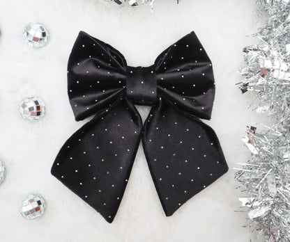 Dazzling Diamond Velvet Pet Bow