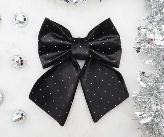 Dazzling Diamond Velvet Pet Bow