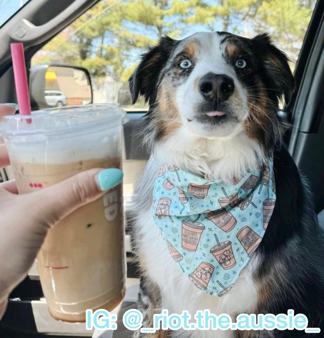 Blue I Love My Mom A Latte Bandana