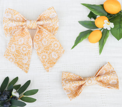 Sunflower Field Pet Bow