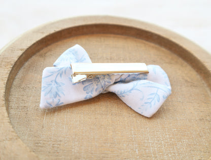 Blue Evelyn Fur Bow