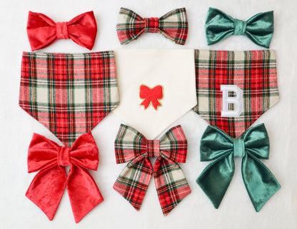 Classic Christmas Plaid w/ Letter Patch Bandana