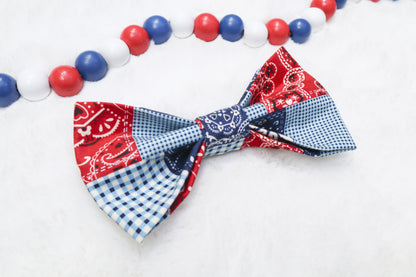 Patriotic Patchwork Pet Bow