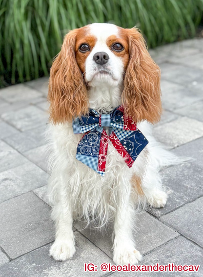 Patriotic Patchwork Pet Bow