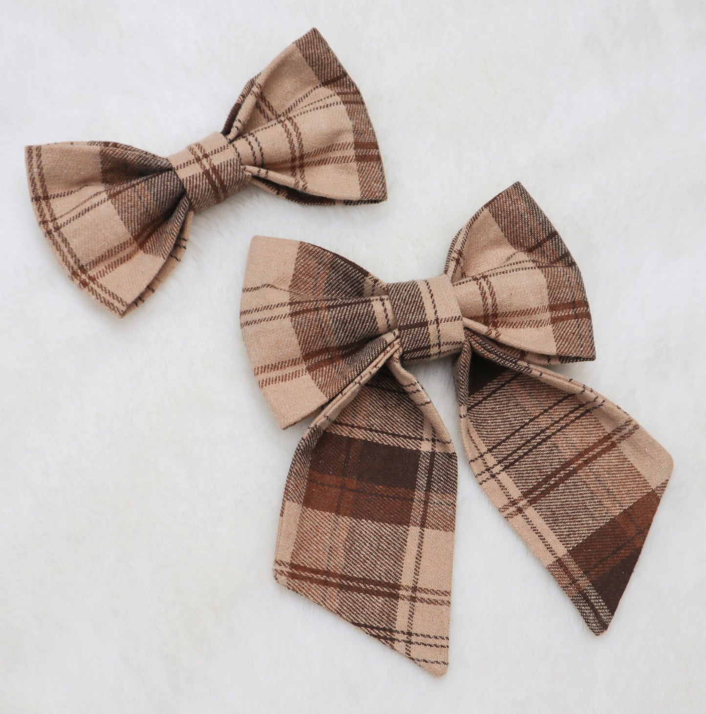 Espresso Plaid Pet Bow
