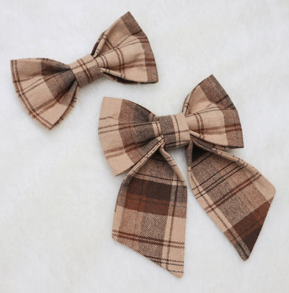 Espresso Plaid Pet Bow
