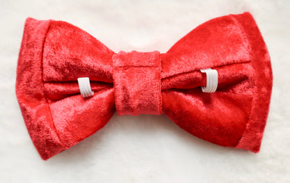 Crimson Red Velvet Pet Bow