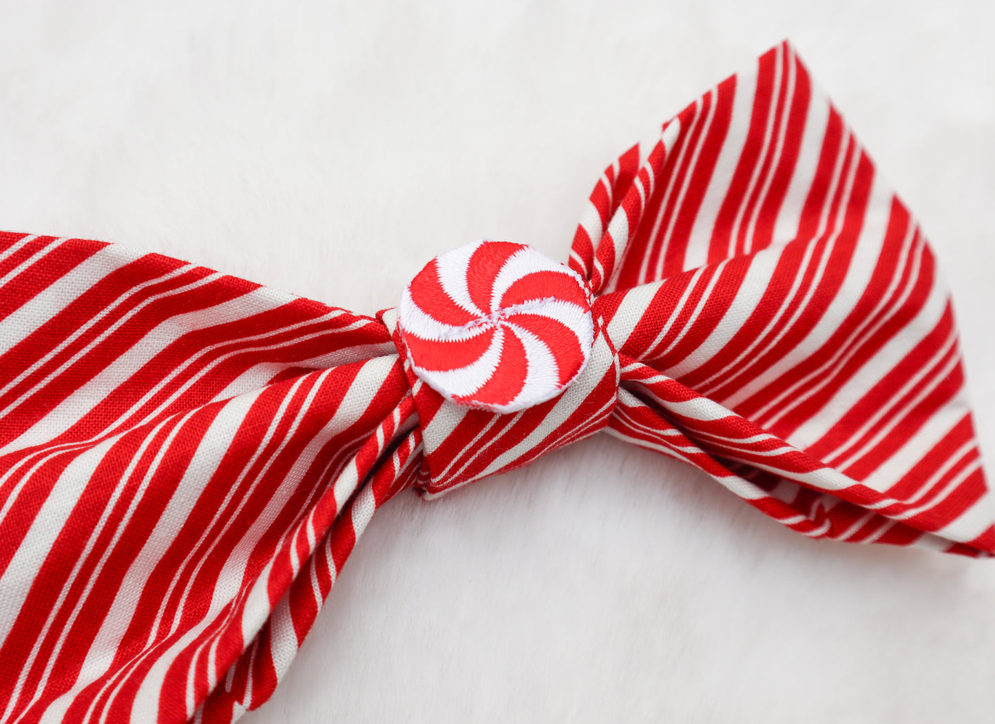 Red Peppermint Swirl Pet Bow