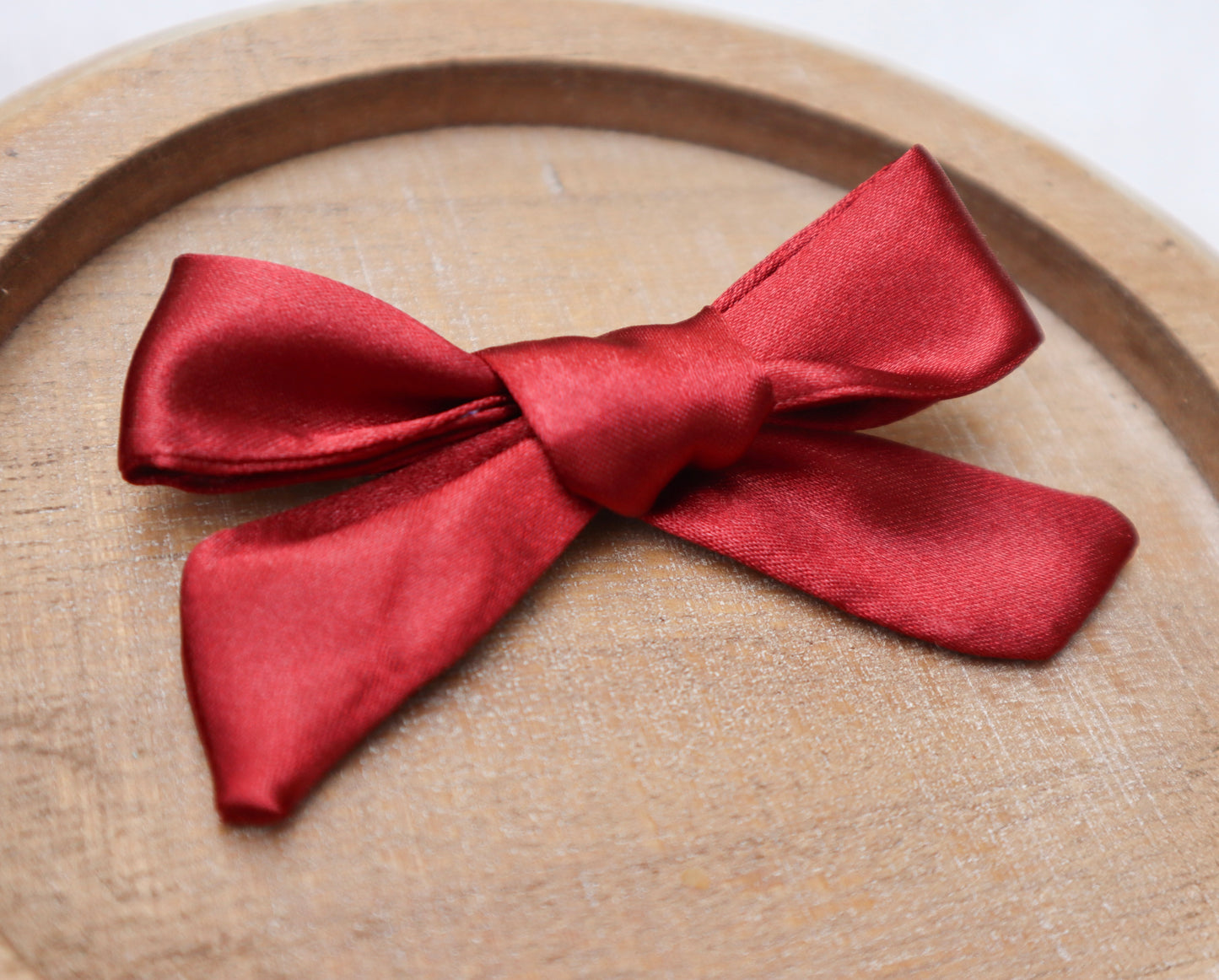 Ruby Satin Fur Bow