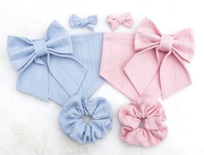 Soft Blush Ribbed Knit Bandana