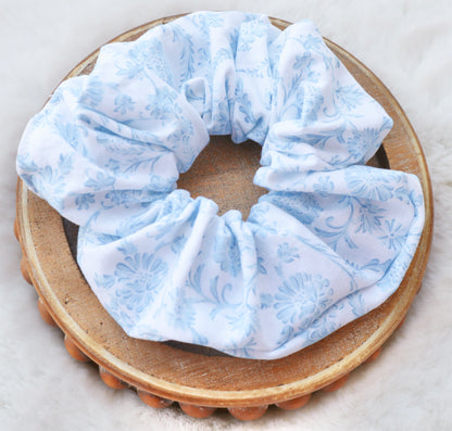 Blue Evelyn Hair Scrunchie