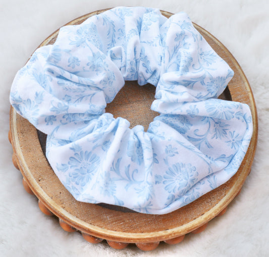Blue Evelyn Hair Scrunchie