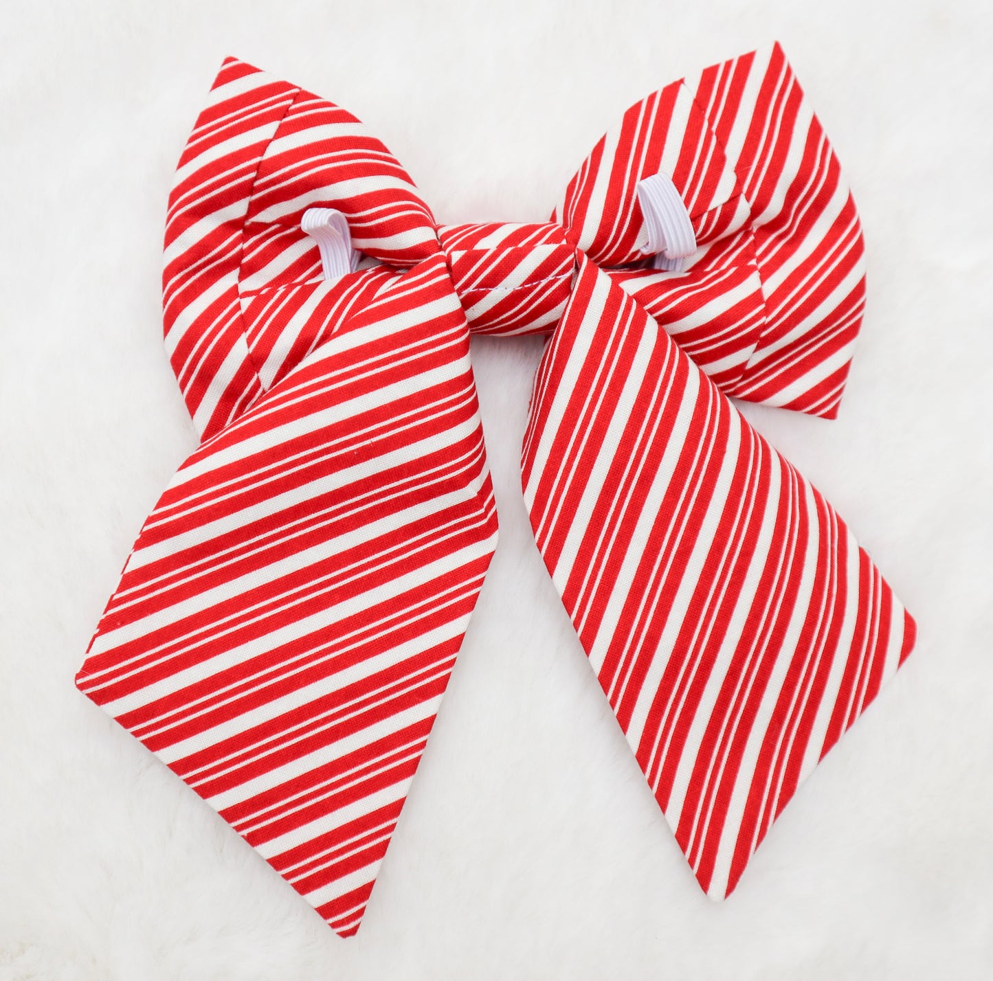 Red Peppermint Swirl Pet Bow