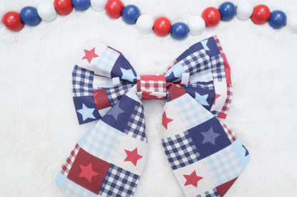 Patriotic Stars Pet Bow