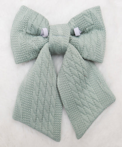 Frosted Spruce Sweater Weather Pet Bow